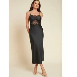 Runaway the Label Black Lace Midi Dress
